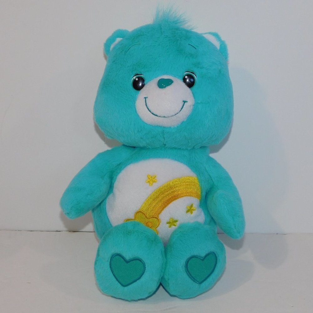 Care Bears WISH BEAR 13" Plush Stuffed Toy 2012 Hasbo Blue Shooting Star